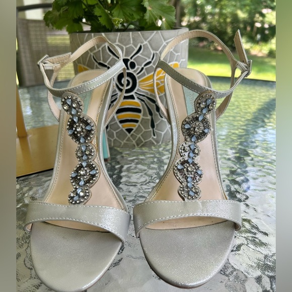 Betsey Johnson Shoes - Betsey Johnson Silver Embellished Sandals